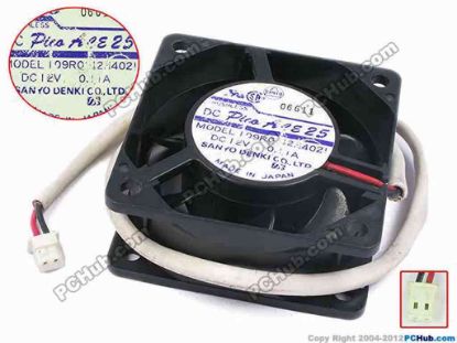 78027 Sanyo Denki 109R0612H4021 Server - Square Fan sq60x60x25, w390x2x2, 12V 0.11A Sanyo Denki 109R0612H4021 Server - Square Fan 