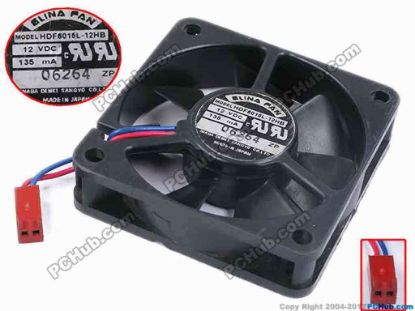 78041 ELINA FAN HDF6015L-12HB Server - Square Fan sq60x60x15, w20x2x2, 12V 0.135A ELINA FAN HDF6015L-12HB Server - Square Fan