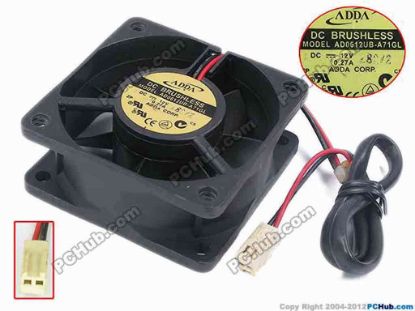 78050 ADDA AD0612UB-A71GL Server - Square Fan sq60x60x25, w305x2x2, 12V 0.27A ADDA AD0612UB-A71GL Server - Square Fan 