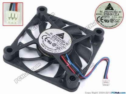 78089 Delta Electronics EFB0612LA Server - Square Fan -4K1V, sq60x60x10, w55x3x3, 12V 0.11A Delta Electronics EFB0612LA Server - Square Fan 