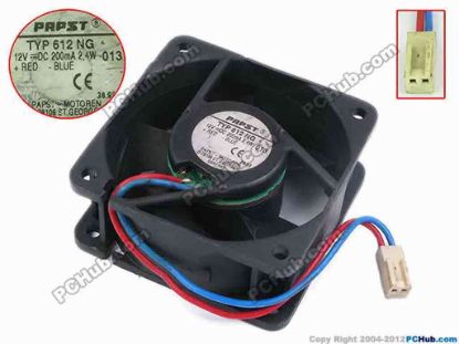 78113 ebm-papst TYP 612 NG Server - Square Fan TYP612NG, sq60x60x25, w80x2x2, 12V 200MA ebm-papst TYP 612 NG Server - Square Fan 