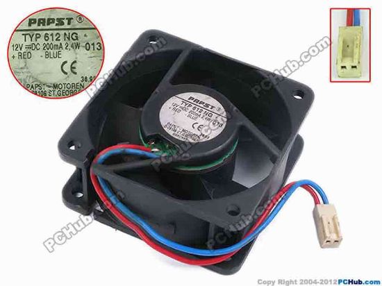 78113 ebm-papst TYP 612 NG Server - Square Fan TYP612NG, sq60x60x25, w80x2x2, 12V 200MA ebm-papst TYP 612 NG Server - Square Fan 