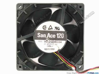 78119 Sanyo Denki 9G1212HG104 Server - Square Fan sq120x120x38, w110x4x4, 12V 0.98A Sanyo Denki 9G1212HG104 Server - Square Fan 