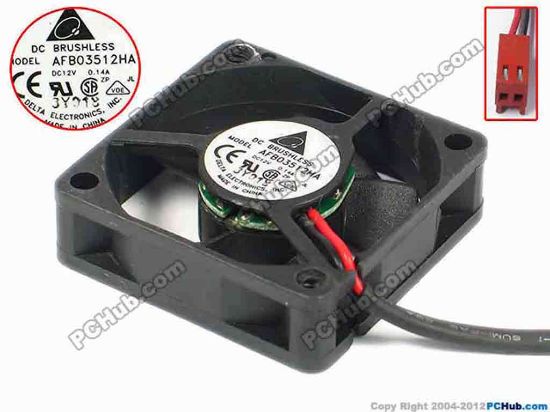 78154 Delta Electronics AFB03512HA Server - Square Fan sq35x10, w55x2x2, 12V 0.14A Delta Electronics AFB03512HA Server - Square Fan 