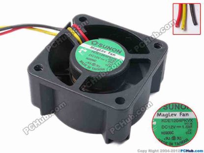 78163 SUNON KDE1204PKVX Server - Square Fan MS.M, sq40x20, w60x3, 12V 1.6W SUNON KDE1204PKVX Server - Square Fan 