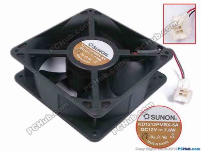78169 SUNON KD1212PMBX-6A Server - Square Fan sq120x120x38, w80x2x4, 12V 7.6W SUNON KD1212PMBX-6A Server - Square Fan 