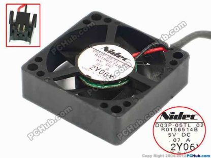 78175 Nidec D03P-05TL Server - Square Fan 02, sq40x10, w160x2x2, 5V 0.07A Nidec D03P-05TL Server - Square Fan 