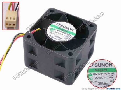 78200 SUNON GM1204PQV1-8A Server - Square Fan F.GN, sq40x28, w295x3x3, 12V 2.8W SUNON GM1204PQV1-8A Server - Square Fan