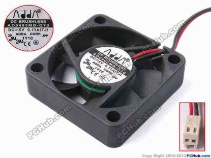 78202 ADDA AD0405MB-G70 Server - Square Fan TJ, sq40x10, w120x2x2, 5V 0.11A ADDA AD0405MB-G70 Server - Square Fan 