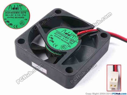 78205 ADDA AD0405MX-G70 Server - Square Fan TJ, sq40x10, w140x2x2, 5V 0.11A ADDA AD0405MX-G70 Server - Square Fan 