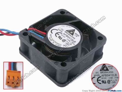 78211 Delta Electronics AFB0412LB Server - Square Fan -7T38, sq40x15, w65x3x3, 5V 0.09A Delta Electronics AFB0412LB Server - Square Fan 