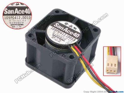 78245 Sanyo Denki 109P0412J3013 Server - Square Fan sq40x28, w200x3x3, 12V 0.35A Sanyo Denki 109P0412J3013 Server - Square Fan 