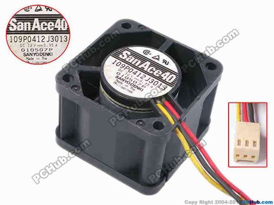 78245 Sanyo Denki 109P0412J3013 Server - Square Fan sq40x28, w200x3x3, 12V 0.35A Sanyo Denki 109P0412J3013 Server - Square Fan 