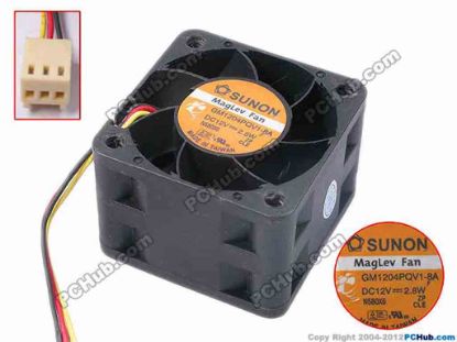 78312 SUNON GM1204PQV1-8A Server - Square Fan F, sq40x28, w80x3x3, 12V 2.8W SUNON GM1204PQV1-8A Server - Square Fan 