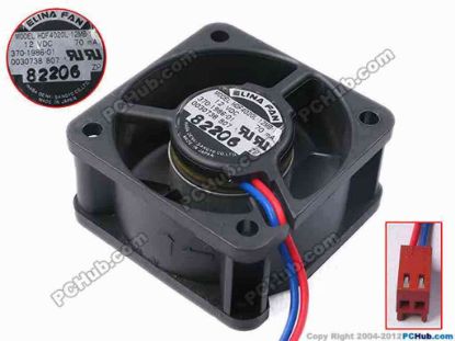 78322 ELINA FAN HDF4020L-12MB-1 Server - Square Fan 370-1986-01, sq40x40x20, w120x2x2, 12V 70mA ELINA FAN HDF4020L-12MB-1 Server - Square Fan 