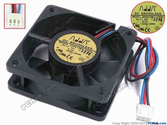 78323 ADDA AD0612MS-C76GL Server - Square Fan sq60x60x20, w145x3x3, 12V 0.13A ADDA AD0612MS-C76GL Server - Square Fan 