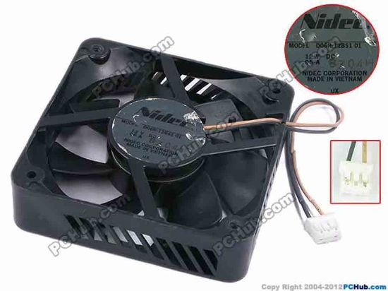 78330 Nidec D06R-12BS1 Server - Square Fan 01, sq60x60x15, w75x2x3, 12V 0.06A Nidec D06R-12BS1 Server - Square Fan 