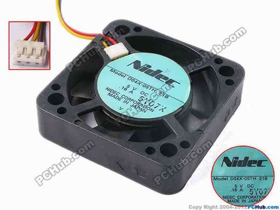 78358 Nidec D04X-05TH Server - Square Fan 21B, sq42x10, w60x3x3, 5V 0.16A Nidec D04X-05TH Server - Square Fan 