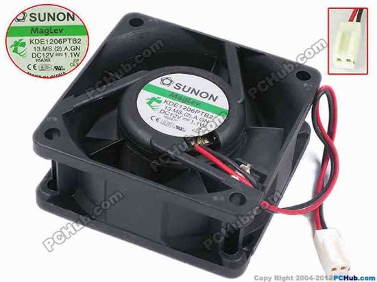 78366 SUNON KDE1206PTB2 Server - Square Fan 13.MS.(2).A.GN, sq60x60x25, w120x2x2, 12V 1.1W SUNON KDE1206PTB2 Server - Square Fan 