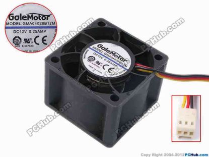 78377 Other Brands GoleMotor Server - Square Fan sq40x28, w360x3x3, 12V 0.25A Other Brands GoleMotor Server - Square Fan 