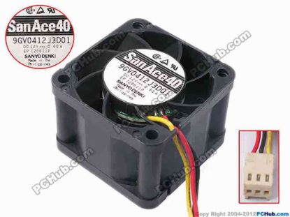 78387 Sanyo Denki 9GV0412J3D01 Server - Square Fan sq40x28, 240x3x3, 12V 0.60A Sanyo Denki 9GV0412J3D01 Server - Square Fan 