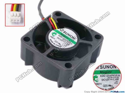 78422 SUNON KDE1204PKVX-A Server - Square Fan MS.B518.R.GN, sq40x20, w155x3x3, DC 12V 1.4W SUNON KDE1204PKVX-A Server - Square Fan 