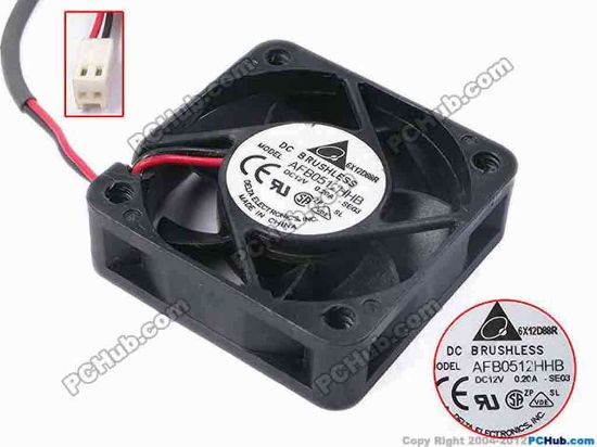 78708 Delta Electronics AFB0512HHB Server - Square Fan -SE03, sq50x50x15, w175x2x2, 12V 0.2A Delta Electronics AFB0512HHB Server - Square Fan 