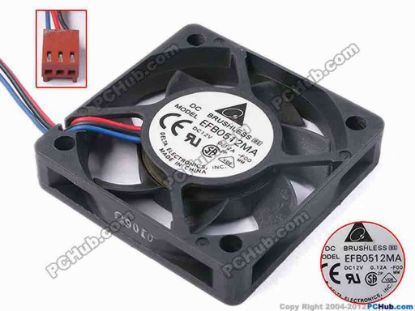 78728 Delta Electronics EFB0512MA Server - Square Fan -F00, sq50x50x10, w200x3x3, 12V 0.12A Delta Electronics EFB0512MA Server - Square Fan 