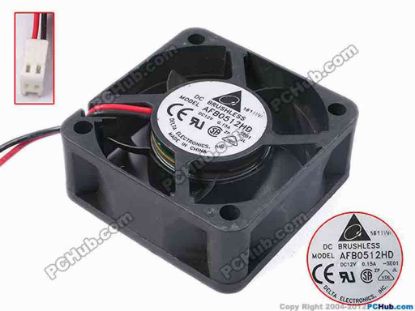 78730 Delta Electronics AFB0512HD Server - Square Fan -SE01, sq50x50x20, w80x2x2, 12V 0.15A Delta Electronics AFB0512HD Server - Square Fan 