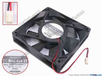 78757 Sanyo Denki 109P0924MH4L1 Server - Square Fan sq120x120x25, w140x2x2, 24V 0.12A Sanyo Denki 109P0924MH4L1 Server - Square Fan 