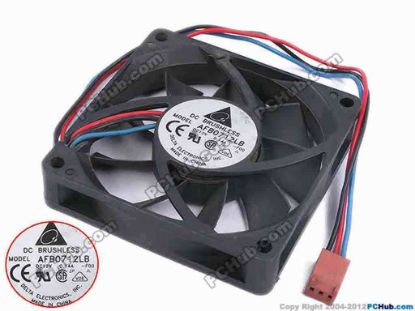 78807 Delta Electronics AFB0712LB Server - Square Fan -F00, sq70x70x15, W215X3X3, 12v 0.14A Delta Electronics AFB0712LB Server - Square Fan 