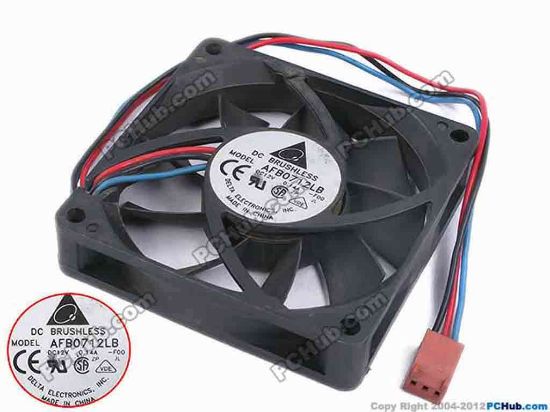 78807 Delta Electronics AFB0712LB Server - Square Fan -F00, sq70x70x15, W215X3X3, 12v 0.14A Delta Electronics AFB0712LB Server - Square Fan 