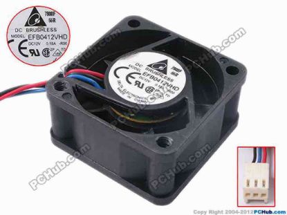 78812 Delta Electronics EFB0412VHD Server - Square Fan -R00, sq40x20, w150x3x3, 12V 0.18A Delta Electronics EFB0412VHD Server - Square Fan 