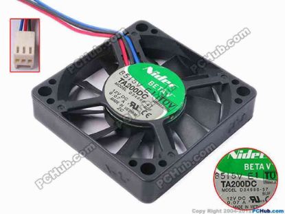 78819 Nidec D34666-57 Server - Square Fan BUF, BUF1, sq50x50x10, w70x3x3, 12V 0.07A Nidec D34666-57 Server - Square Fan 