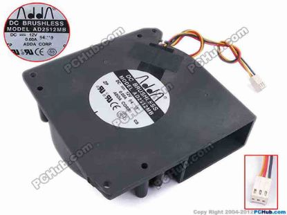 78865 ADDA AD2512MB Server - Blower Fan bw120x120x32, w220x3x3, 12V 0.6A ADDA AD2512MB Server - Blower Fan 