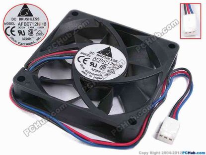 78874 Delta Electronics AFB0712HHB Server - Square Fan -S42N, sq70x70x15, w195x3x3, 12V 0.45A Delta Electronics AFB0712HHB Server - Square Fan 