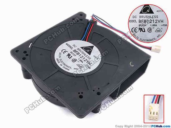 78875 Delta Electronics BFB1212VH Server - Blower Fan -F00, bw120x120x32, w135x3x3, 12V 1.88A Delta Electronics BFB1212VH Server - Blower Fan 