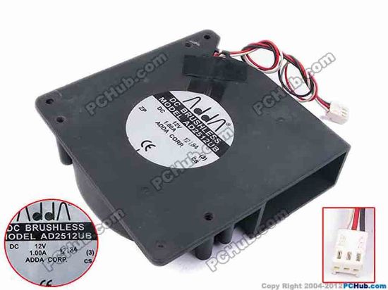 78876 ADDA AD2512UB Server - Blower Fan (3), bw120x120x32, w235x3x3, 12V 1.0A ADDA AD2512UB Server - Blower Fan 