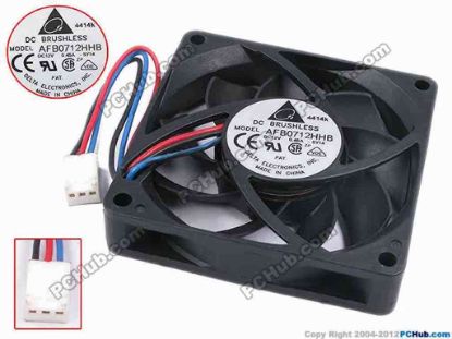 78896 Delta Electronics AFB0712HB Server - Square Fan -SY14, sq70x70x15, w95x3x3, 12V 0.45A Delta Electronics AFB0712HB Server - Square Fan 
