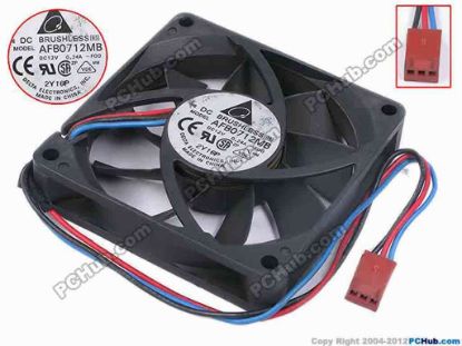78911 Delta Electronics AFB0712MB Server - Square Fan -F00, sq70x70x15, w195X3X3, 12v 0.24A Delta Electronics AFB0712MB Server - Square Fan 