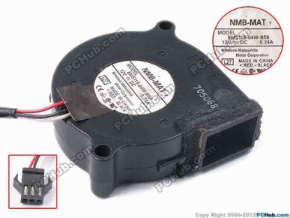 78963 NMB-MAT / Minebea BM5115-04W-B59 Server - Blower Fan L27, bw50x50x15, w200x3x3, 12V 0.24A NMB-MAT / Minebea BM5115-04W-B59 Server - Blower Fan 