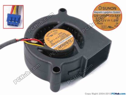 78969 SUNON GB1205PKV3-8AY Server - Blower Fan R, bw50x50x20, w180x3x3, 12V 1W SUNON GB1205PKV3-8AY Server - Blower Fan 