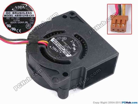 78973 ADDA AB5012HB-C03 Server - Blower Fan S, TS, bw50x50x20, w155x3x3, 12V 0.21A ADDA AB5012HB-C03 Server - Blower Fan 