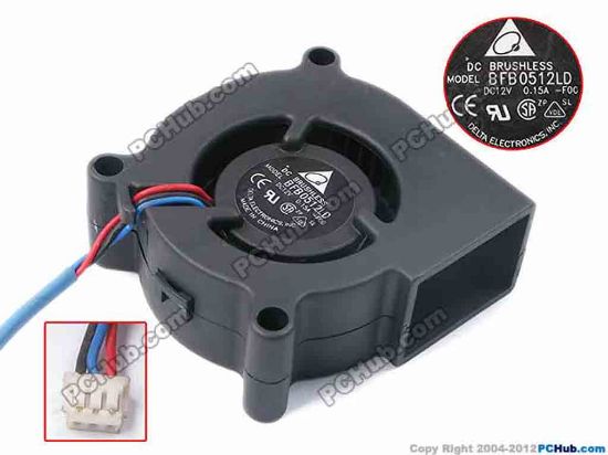 78981 Delta Electronics BFB0512LD Server - Blower Fan -F00, bw50x50x20, w70x3x3, 12V 0.15A Delta Electronics BFB0512LD Server - Blower Fan 