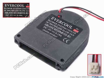 78985 EverCool EC4510M05S-B Server - Blower Fan bw50x45x9, w90x2x2, 5V 0.19A EverCool EC4510M05S-B Server - Blower Fan 