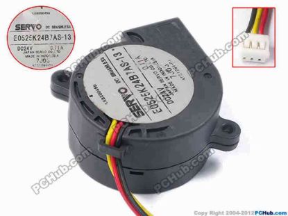 78991 Japan Servo E0525K24B7AS-13 Server - Blower Fan bw48x48x20, w70x3x3, 24V 0.11A Japan Servo E0525K24B7AS-13 Server - Blower Fan 