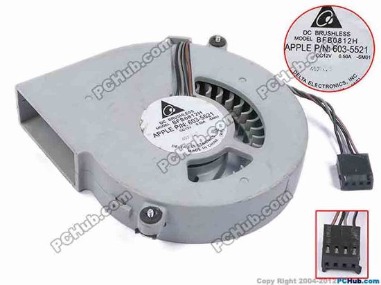 78998 Delta Electronics BFB0812H Server - Blower Fan -SM01, bw88x82x18, w60x4x4, 12V 0.5A Delta Electronics BFB0812H Server - Blower Fan 