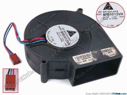 79001 Delta Electronics BFB1012VH Server - Blower Fan -S89V, bw97x94x33, w95x3x3, 12V 2.0A Delta Electronics BFB1012VH Server - Blower Fan 