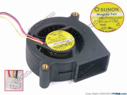 79017 SUNON GB1205PKV3-8AY Server - Blower Fan F.C397.P, bw50x50x20, w45x3x3, 12V 1W SUNON GB1205PKV3-8AY Server - Blower Fan 
