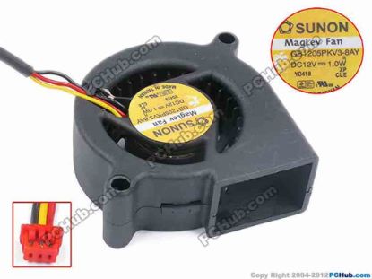 79018 SUNON GB1205PKV3-8AY Server - Blower Fan R, bw50x50x20, w280x3x3, 12V 1W SUNON GB1205PKV3-8AY Server - Blower Fan 